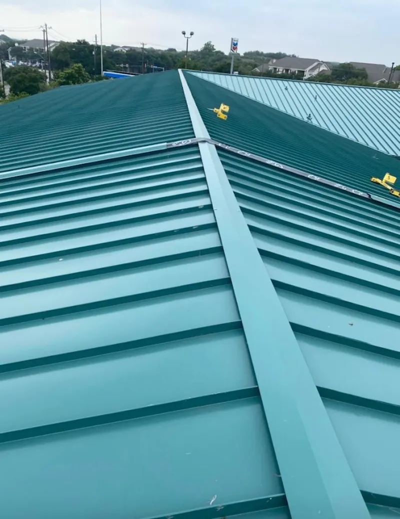 Green commercial metal roof ridge and valley for Metal Roof Repair in Schaghticoke